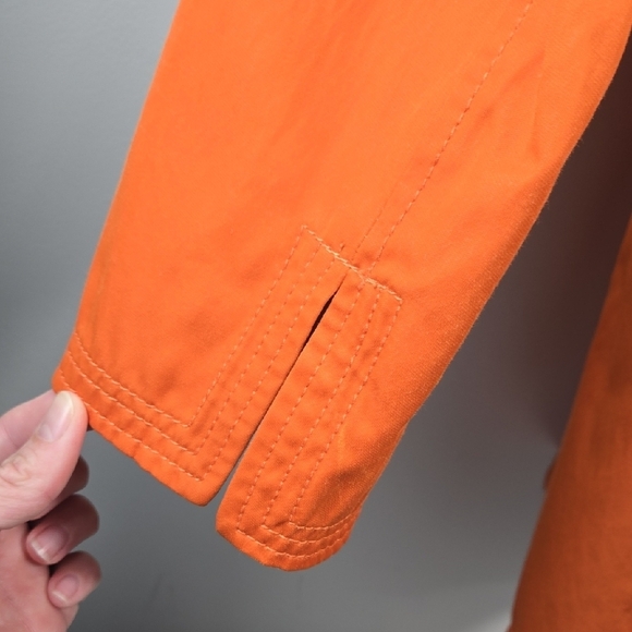 Lands' End Orange Trench Coat Lightweight Casual - Picture 8 of 8
